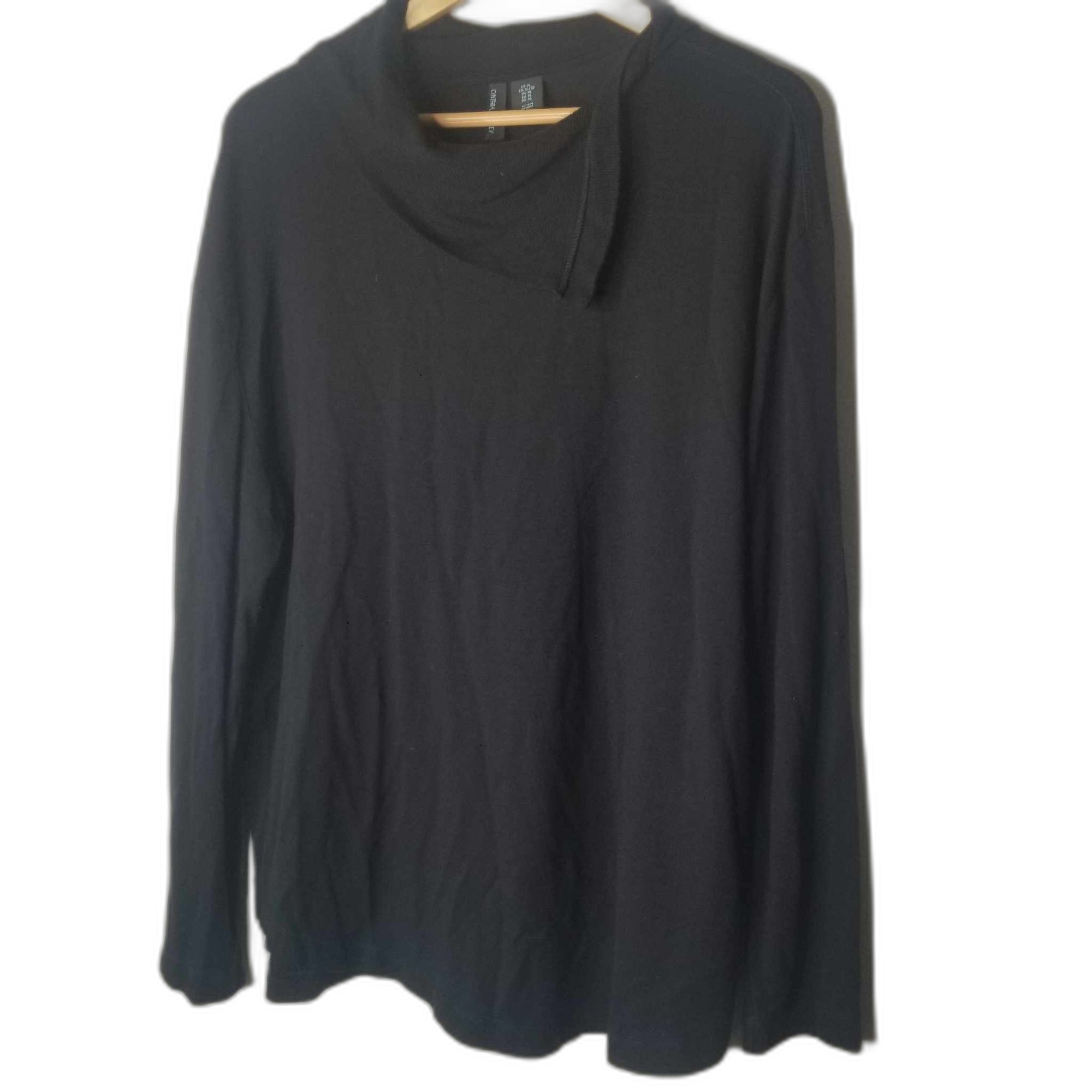 Womens Black Cowl Neck Cynthia Rowley Sweater Sz Xl